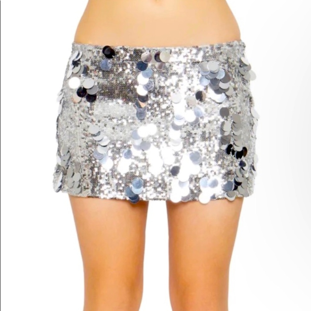 Danielle Guizio Low Rise Paillette Skirt